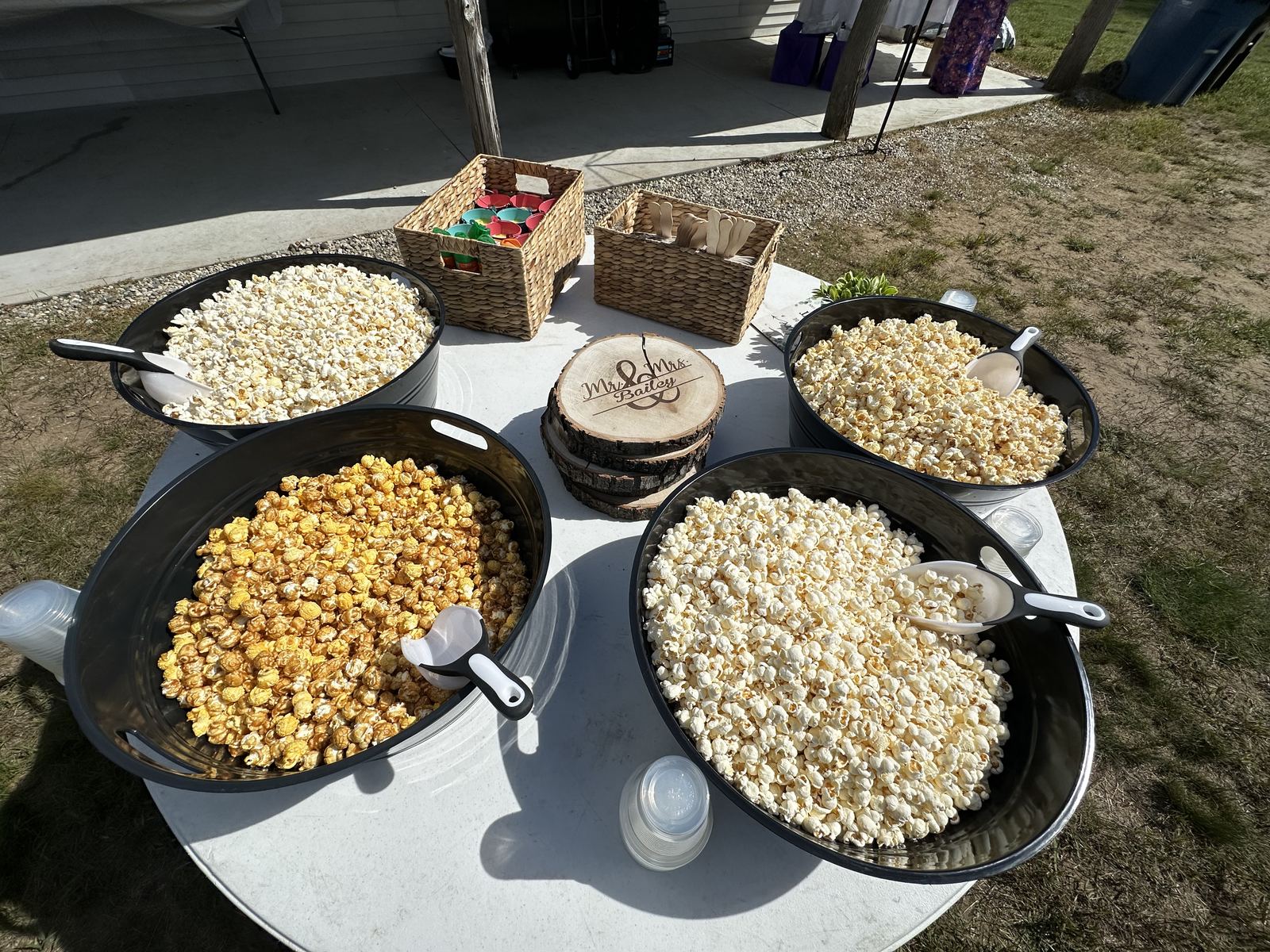 Popcorn station prepared as an event refreshment detail