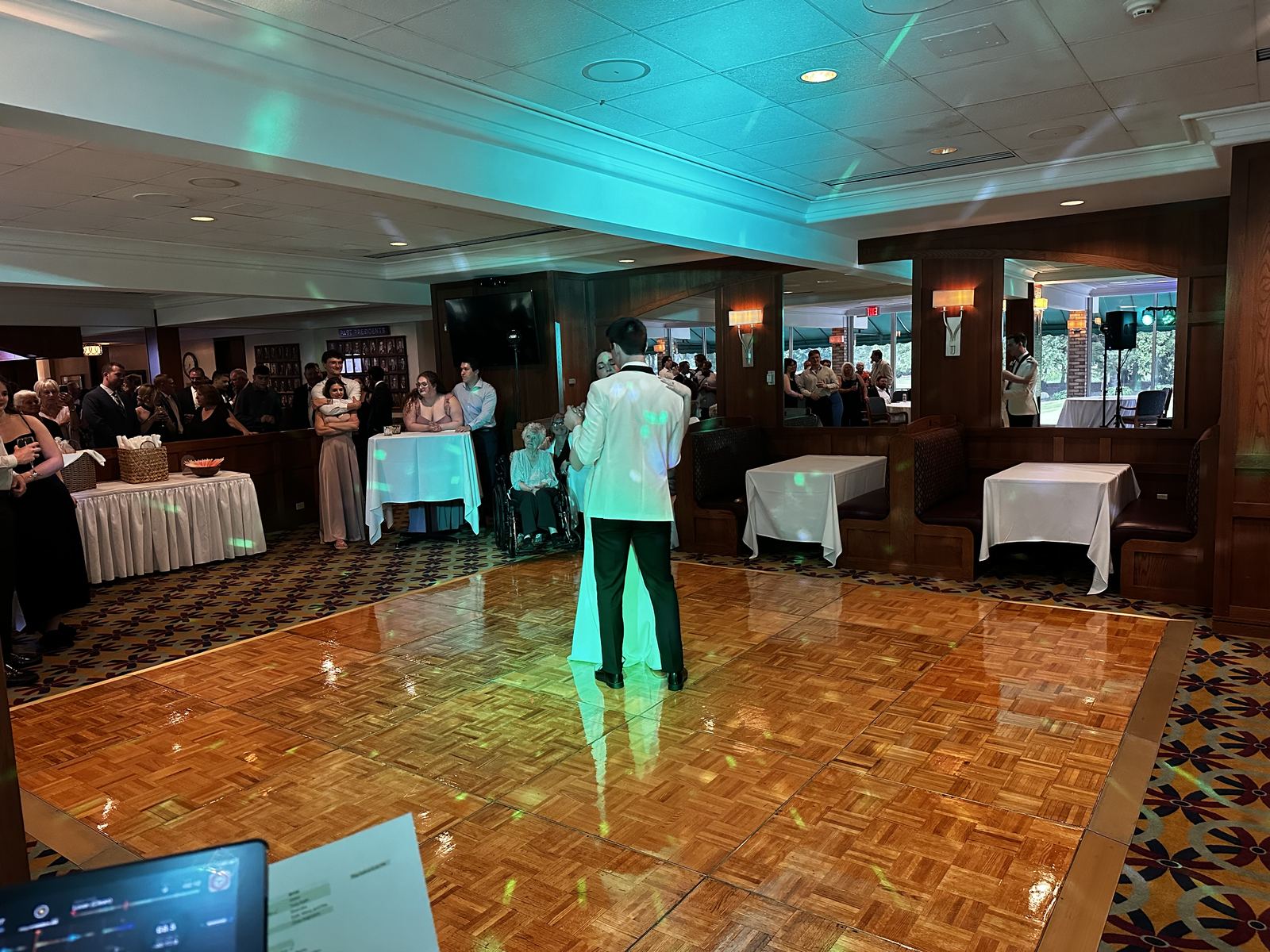 Close view of a couple sharing their first dance